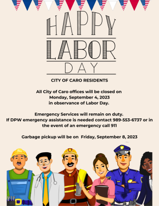City offices closed Monday, September 4, 2023 - Labor Day
