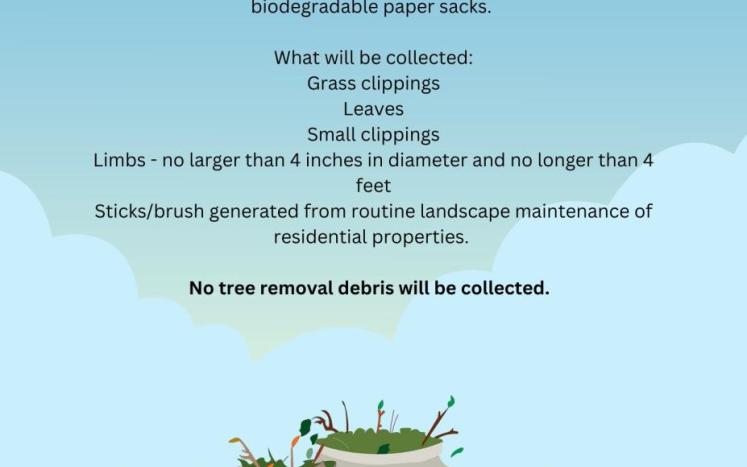 Yard Waste Schedule - Pickup to begin Thursday, April 6, 2023